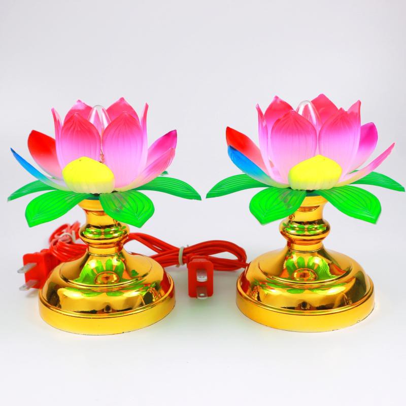 BỘ 2 CÁI ĐÈN HOA SEN BÀN THỜ- CAO 12.5 CM