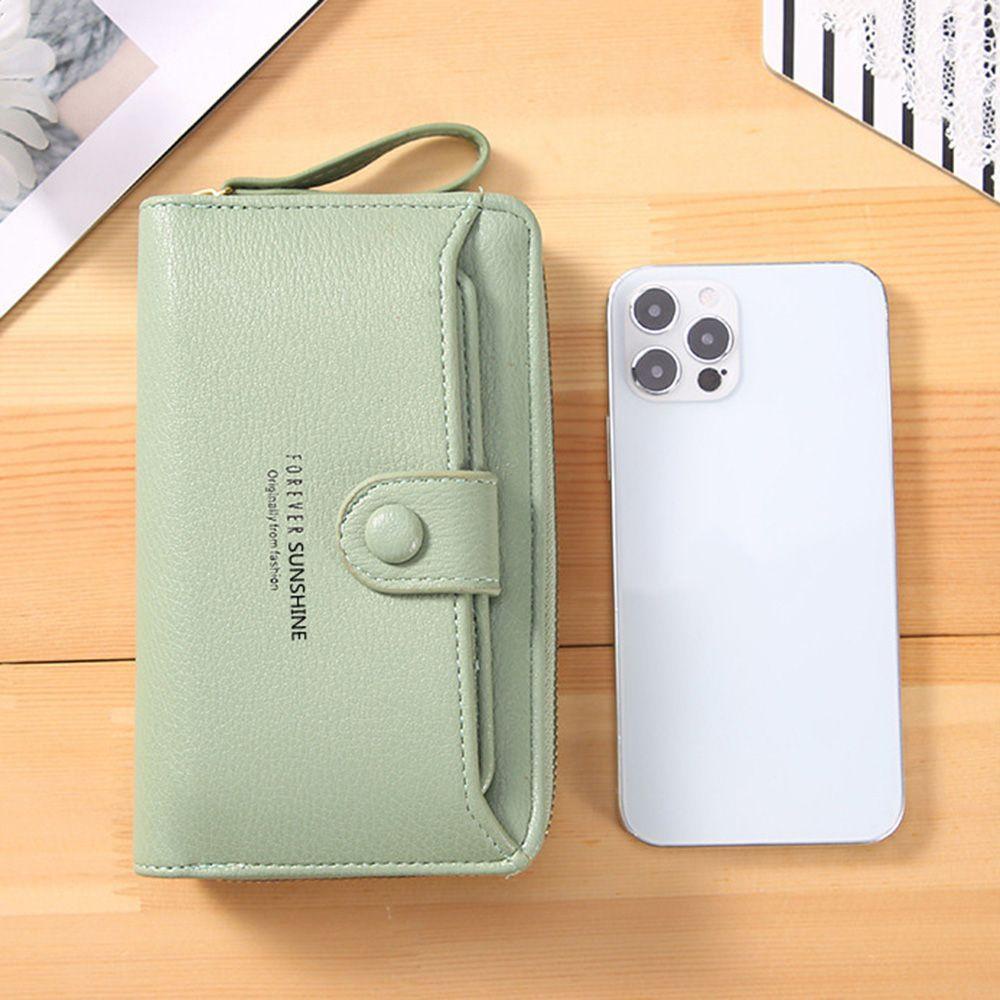 Ví Ngắn Bằng Da PU Màu Trơn Phong Cách Retro Thời Trang Dành Cho Nữ