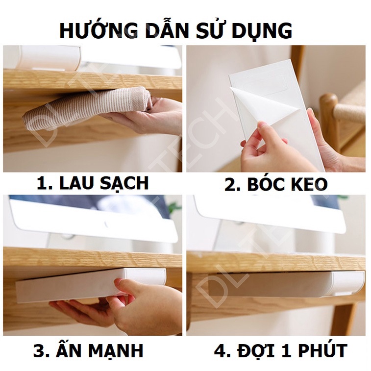 Hộc dán ngăn kéo dán gầm bàn mini để đồ tiện ích cực gọn gàng mã NK DL TECH