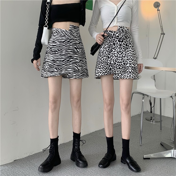 Chân Váy Lưng Cao Họa Tiết Da Báo / Ngựa Vằn Cá Tính | BigBuy360 - bigbuy360.vn