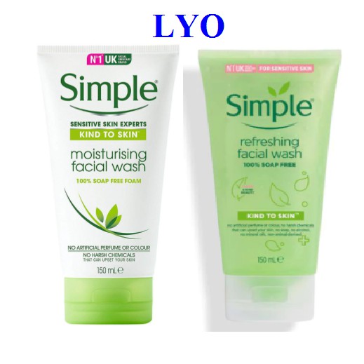 Sữa rửa mặt Simple Kind to Skin Refreshing Facial Wash Gel 150ml.