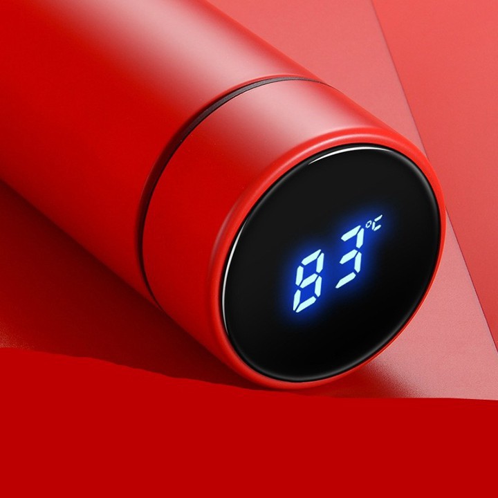 Bình giữ nhiệt 500ml có màn hình hiển thị nhiệt độ-giữ nước nóng,lạnh - pin năng lượng mặt trời