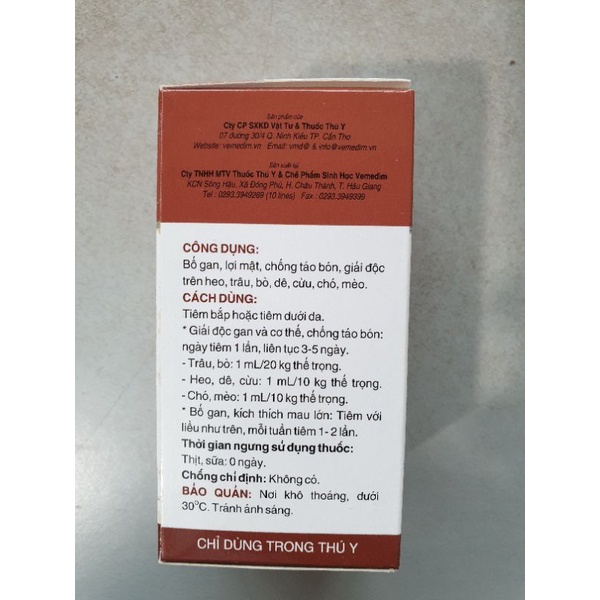 lọ 100 ml bổ gan cho vật nuôi