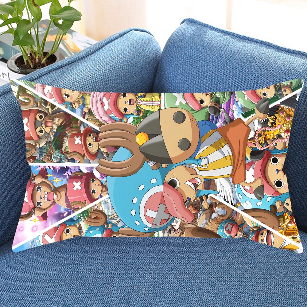 Vỏ Gối Hình Chữ Nhật In Hình Hoạt Hình ONE PIECE Monkey D. Vỏ Gối Sofa Một Mặt Bằng Polyeste In Họa Tiết Luffy Trang Trí Nhà Cửa