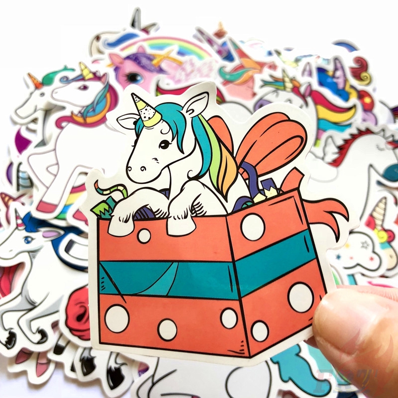 ❉ Colorful Rainbow Unicorn Series 04 Stickers ❉ 50Pcs/Set DIY Fashion Mixed Luggage Laptop Skateboard Doodle Decals Stickers
