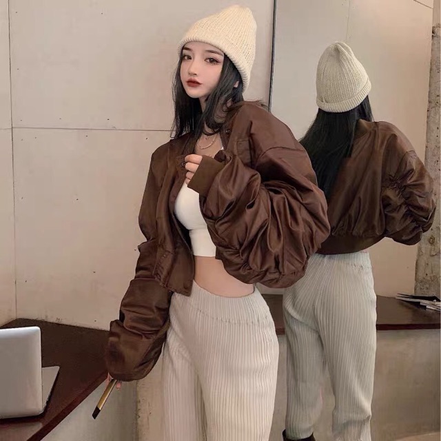 [BC-01] Áo khoác bomber dù dáng croptop (ẢNH THẬT)