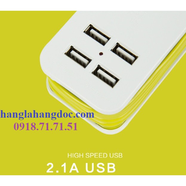 Ổ cắm điện đa năng du lịch 04 cổng USB, 02 ổ điện siêu tiện lợi