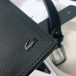 Set Lacoste ví gân + nịt gài dây gân - S159