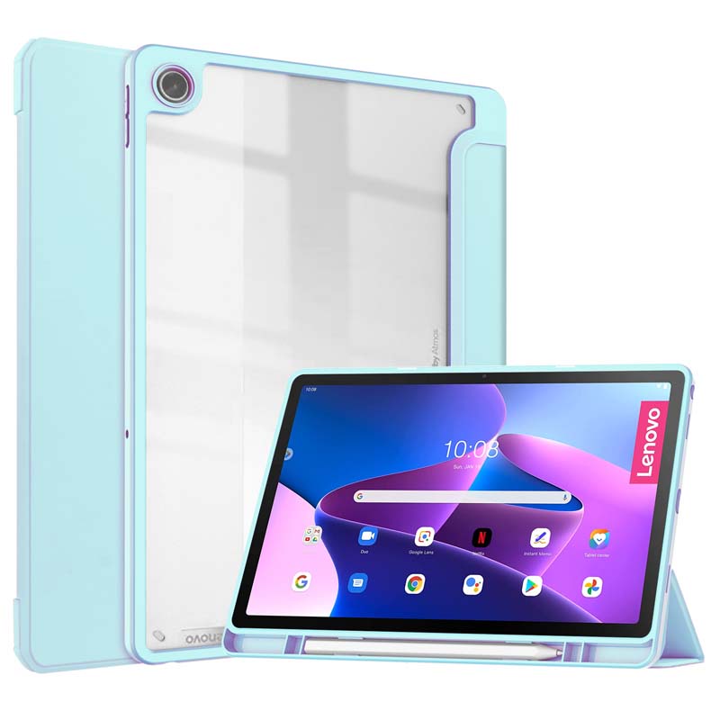 Bao Da Máy Tính Bảng Trong Suốt Dễ Thương Chống Nứt Cho Lenovo Tab M10 Plus Gen 3 TB-125F TB-128F Xiaoxin Pad 2022 10.6 inch Giá Đỡ