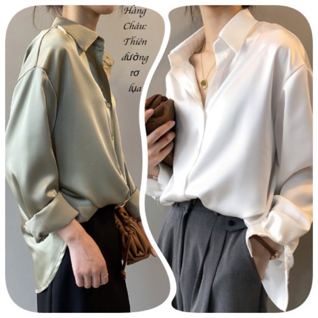 [Mẫu mới] ÁO SƠ MI LỤA FORM RỘNG CÀI NÚT | BigBuy360 - bigbuy360.vn