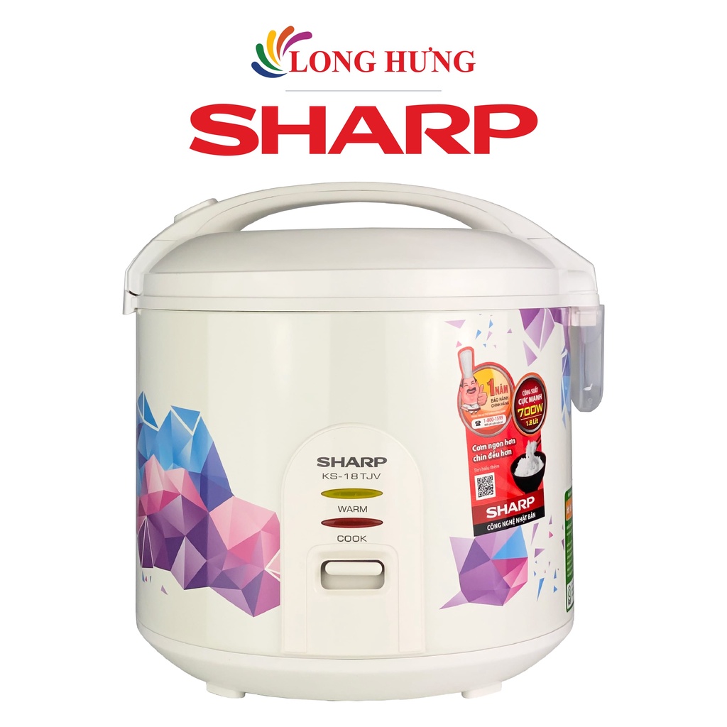 [Mã ELHADEV giảm 4% đơn 300K] Nồi cơm điện nắp gài Sharp 1.8 lít KS-18TJV/&quot;GR&quot;/&quot;LL&quot; - Hàng chính hãng