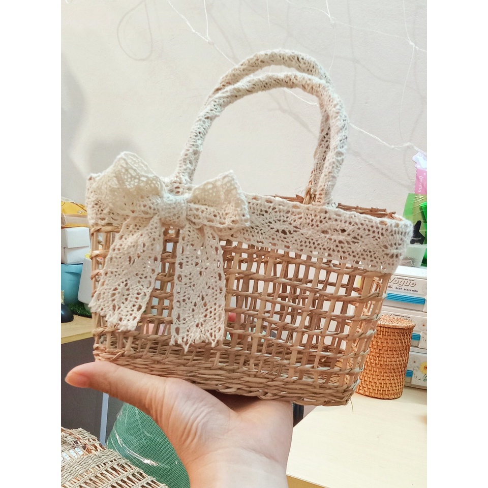 Túi Cói/giỏ cói VINTAGE Phụ Kiện CHỤP ẢNH, Đi Du Lịch, ĐI BIỂN, giỏ cắm Hoa