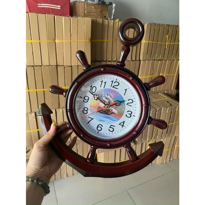 Đồng hồ treo tường mỏ neo giả gỗ