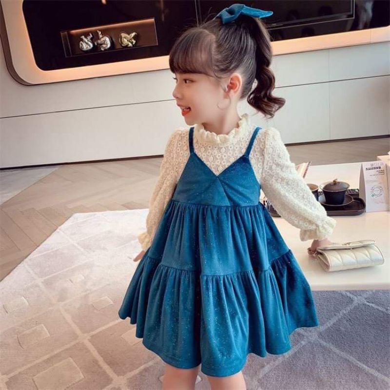 Sét Váy Nhung Kim Tuyến