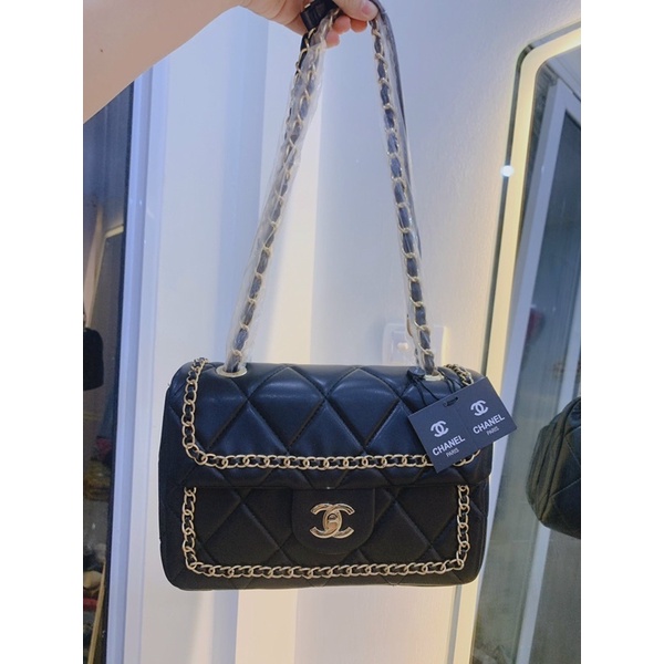 Túi chanel viền xích bản to