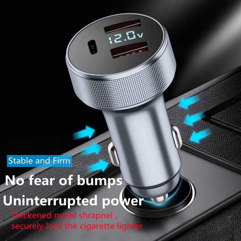 Tẩu Sạc Trên Ô Tô 3 Cổng USB 80W Type-C QC 3.0 Cho Huawei Samsung