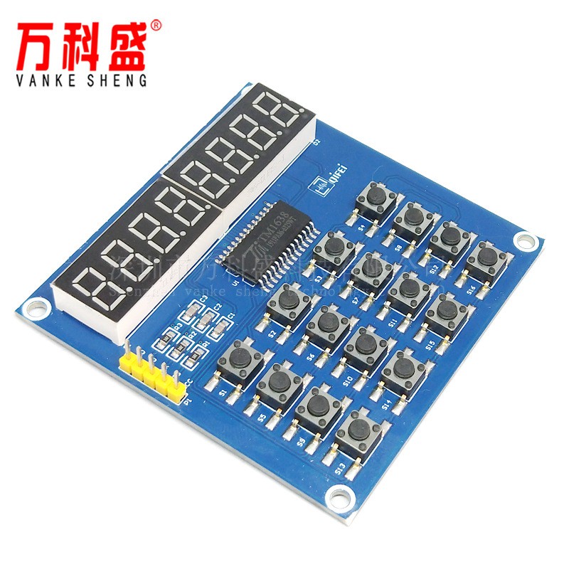 Arduino / 51 TM1638 điều khiển 3 dây mô-đun quét và hiển thị bàn phím LED cực dương chung 8 bit