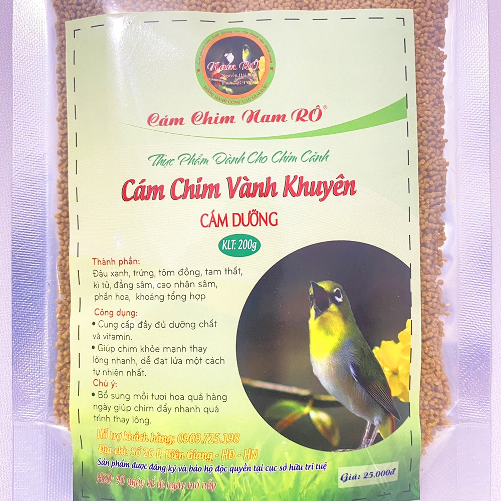 Cám chim Minibica cám vành khuyên Nam Rô cao cấp giá rẻ cho chim mộc, chim líu, chim dưỡng cao cấp CC46