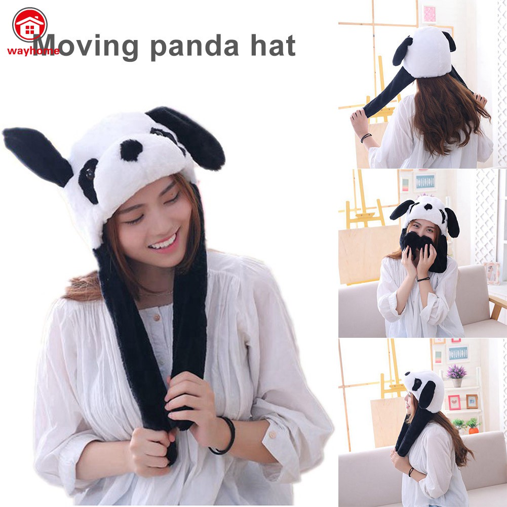 Mũ có thể giật tai hình gấu trúc dễ thương xinh xắn