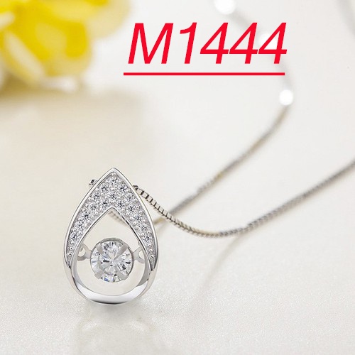 Dây Chuyền Bạc Ý S925 Mặt Tròn Bông Hoa Bốn Cánh M-1443 - Bảo Ngoc Jewelry