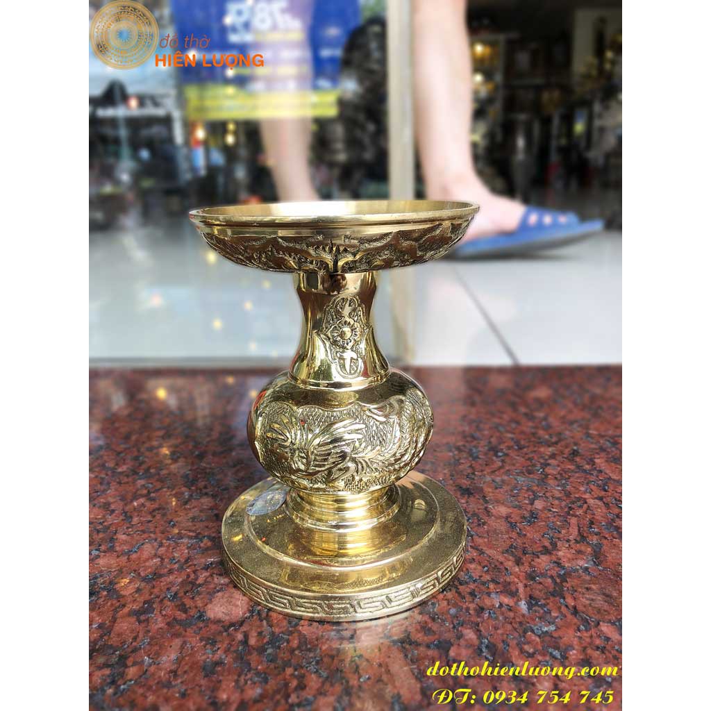 Chân Nến Thờ Bằng Đồng 10cm-11.5cm-13cm  - Chân Nến Đồng Trang Trí - Đồ Thờ Cúng