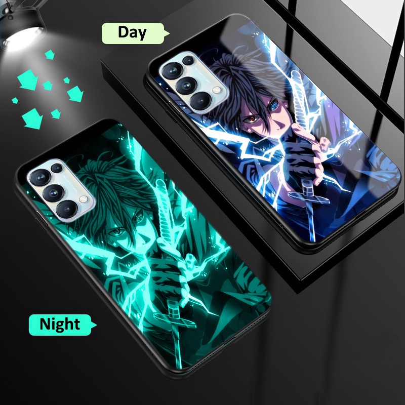 Ốp Điện Thoại Kính Cường Lực Dạ Quang Cho A5s A5 2020 A9 2020 A31 2020 A53 2020 A92 A52 A12 A7 Reno5 Reno3 Reno2 F
