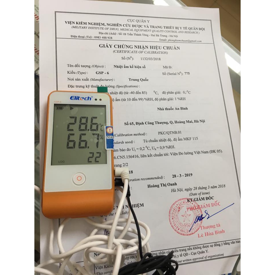 Nhiệt ẩm kế tự ghi Elitech GSP-6