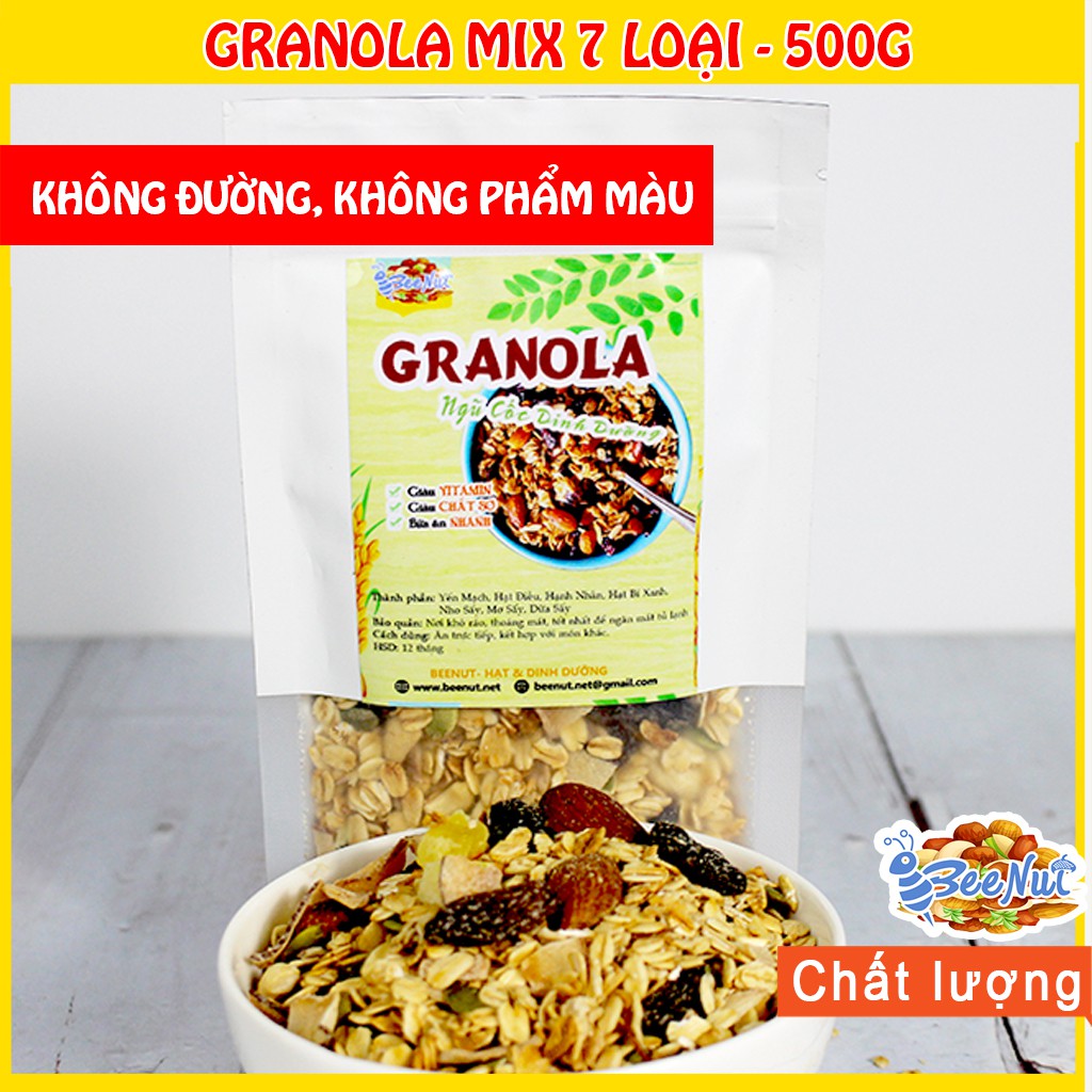 Granola Mix 7 Loại [500g] - Ngũ Cốc Dinh Dưỡng - Ăn Kiêng - Không Đường - Không Phẩm Màu Nhân Tạo - BeeNut | BigBuy360 - bigbuy360.vn