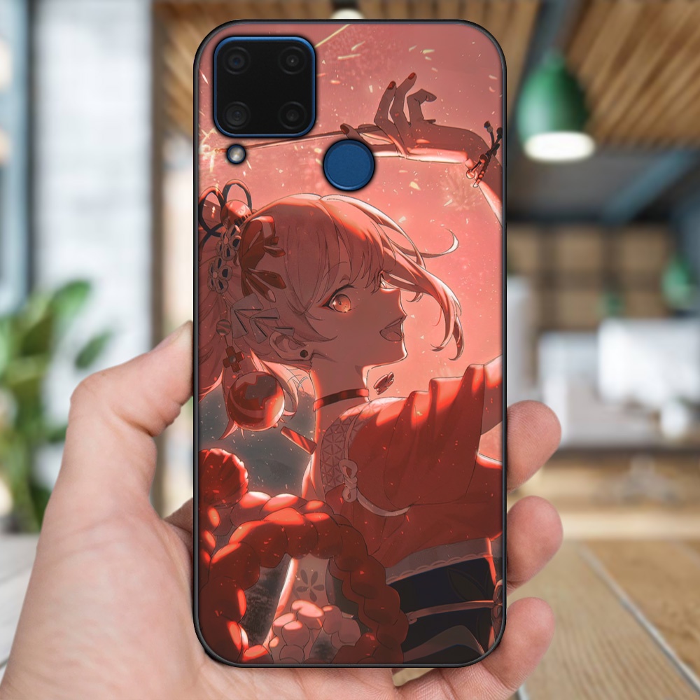 Ốp lưng Realme C15 viền đen in hình Yoimiya Genshin Impact