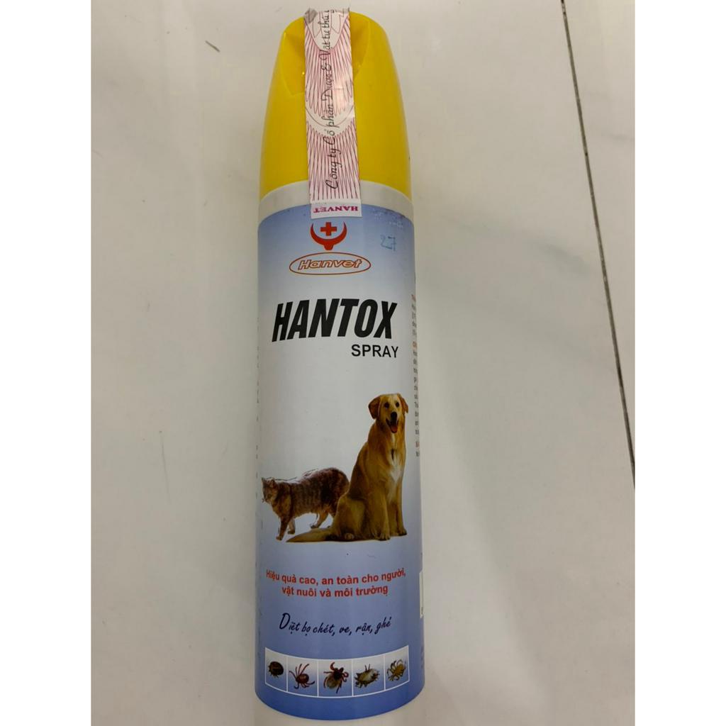 Chai xịt Hantox Spray diệt bọ chét ve chấy rận ghẻ chó mèo