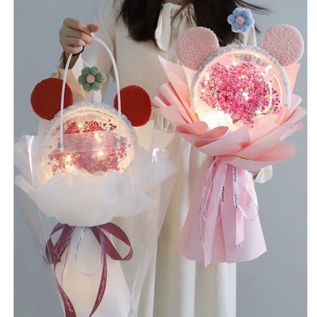 [Mua 1 Tặng Quà] Bóng Tròn Meka Trong Suốt Size 20Cm, Nguyên Liệu Làm Hoa Bóng Hot Trend