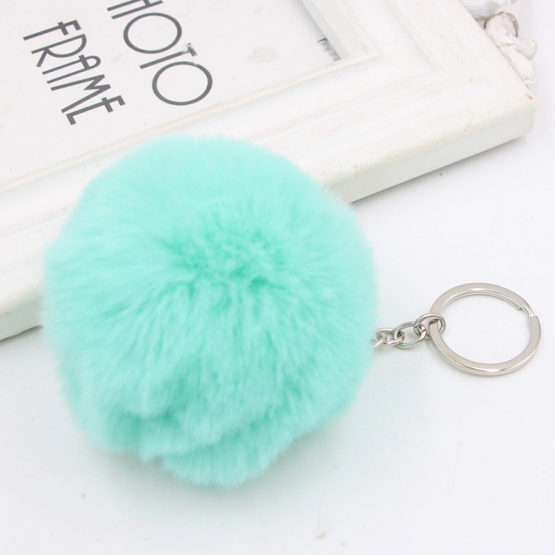 Quả bóng lông thỏ nhân tạo đáng yêu 8cm dùng trang trí túi xách tiện lợi