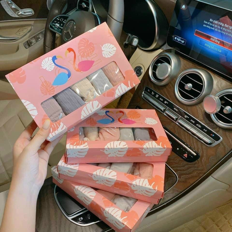 Hộp 5 quần lót nữ thiên nga, quần chip nữ cute, cotton co giãn 4 chiều kháng khuẩn, ôm sát thoải mái.