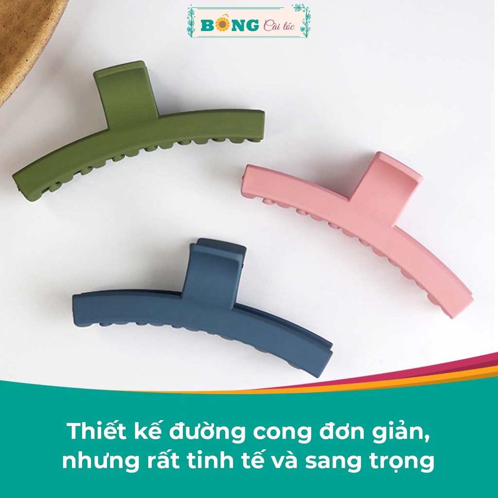Kẹp tóc càng cua phong cách Hàn Quốc chất liệu nhựa hình vòng cung kích thước lớn nhiều màu sắc KN20 - kẹp BÔNG Cài Tóc