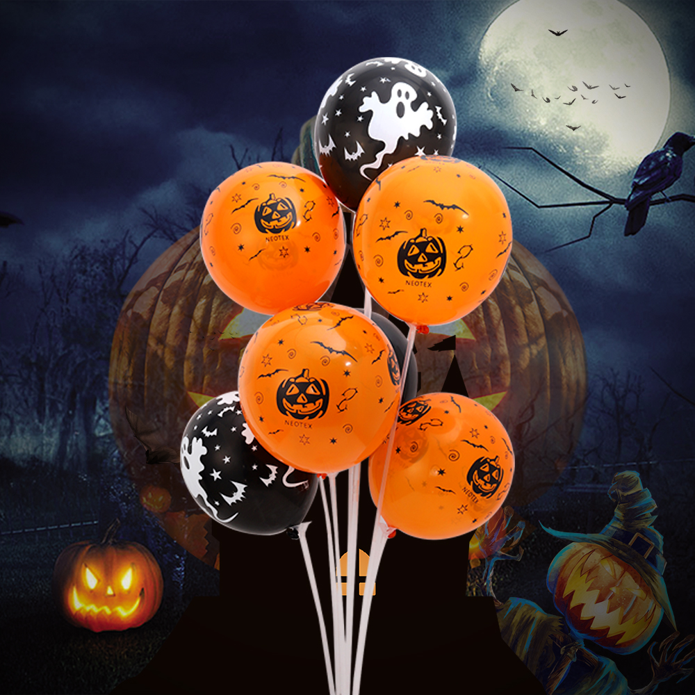 Cod Qipin 20Pc 12&quot; Creative Lovely Halloween Balloons Skeleton Pumpkin Party Home Decor Accessories