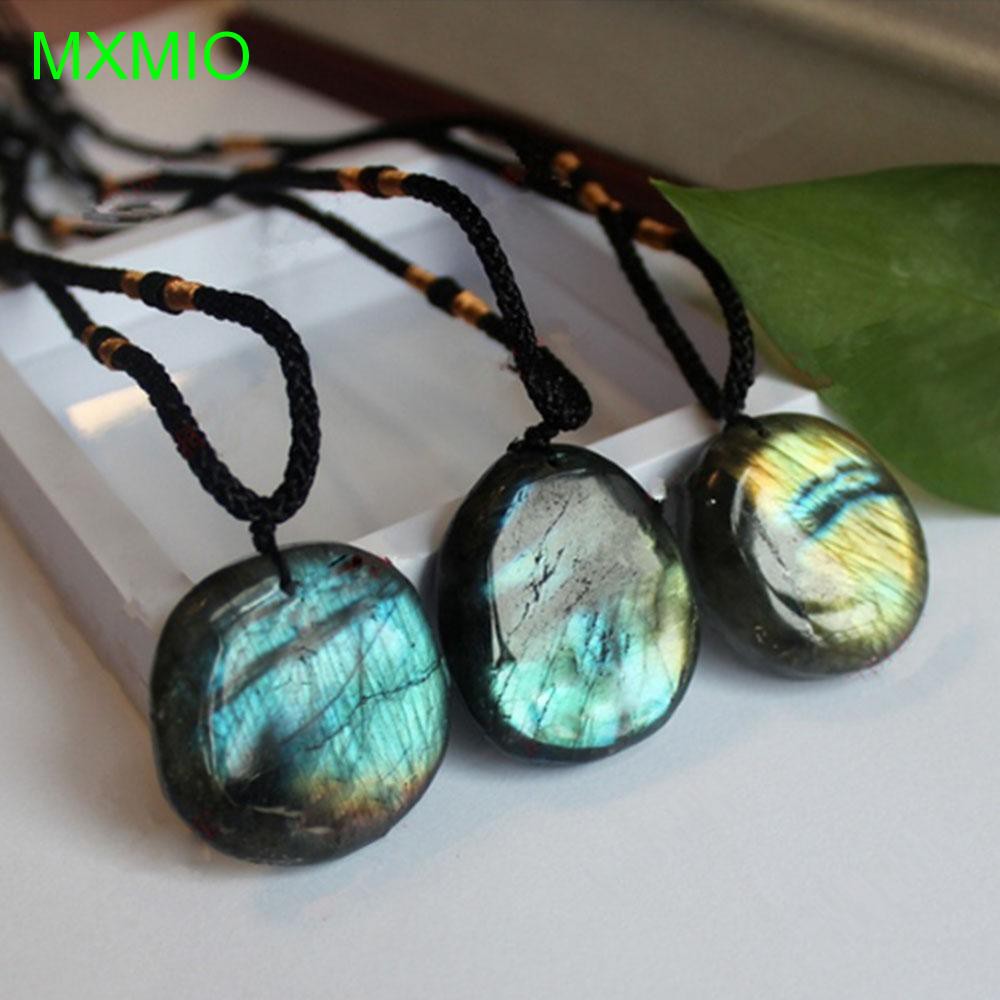 Dây chuyền mặt đá chakra chó labradorite