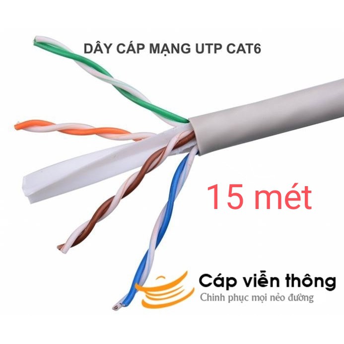 Dây Cáp Mạng Cat 6 Ensoho bấm sẵn 2 đầu dài 15 mét