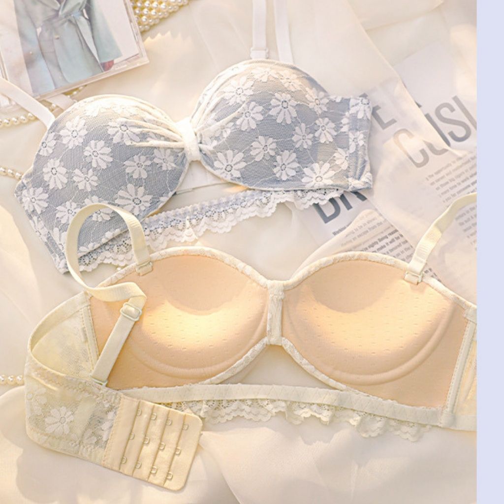 Áo ngực nữ không gọng nâng ngực, áo lót không dây ren hoa gợi cảm và sexy DEVARI A947