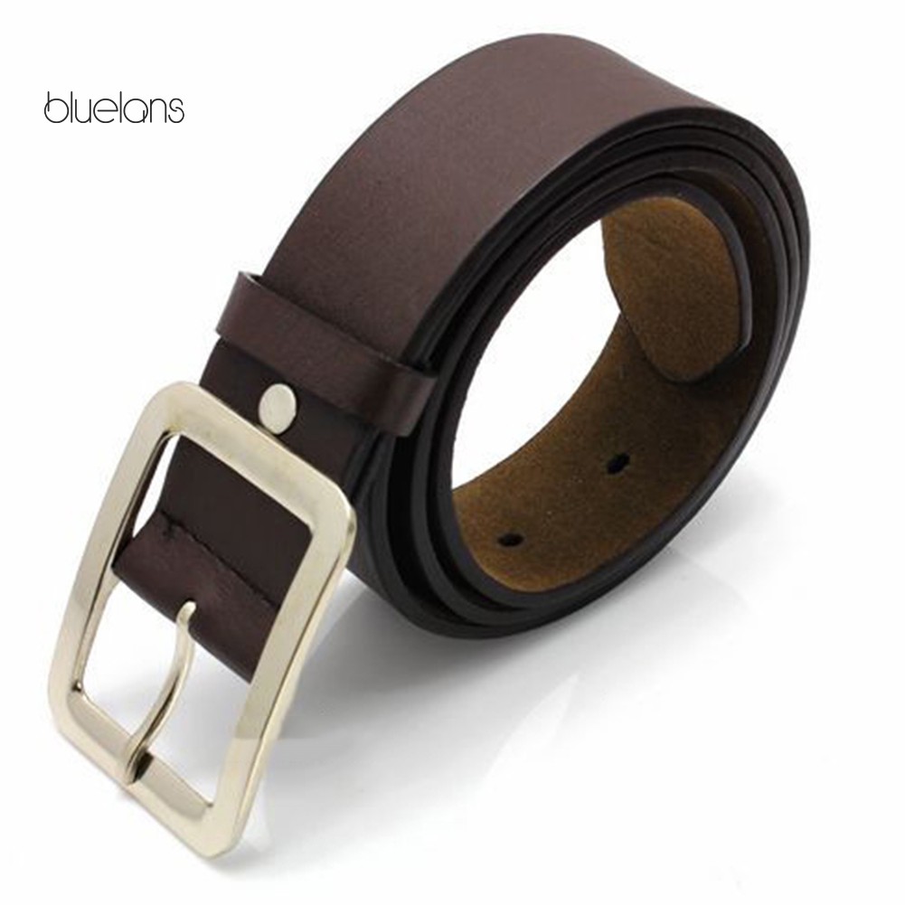 Fashion Men Faux Leather Solid Color Pin Buckle Pants Waist Belt Waistband Gift