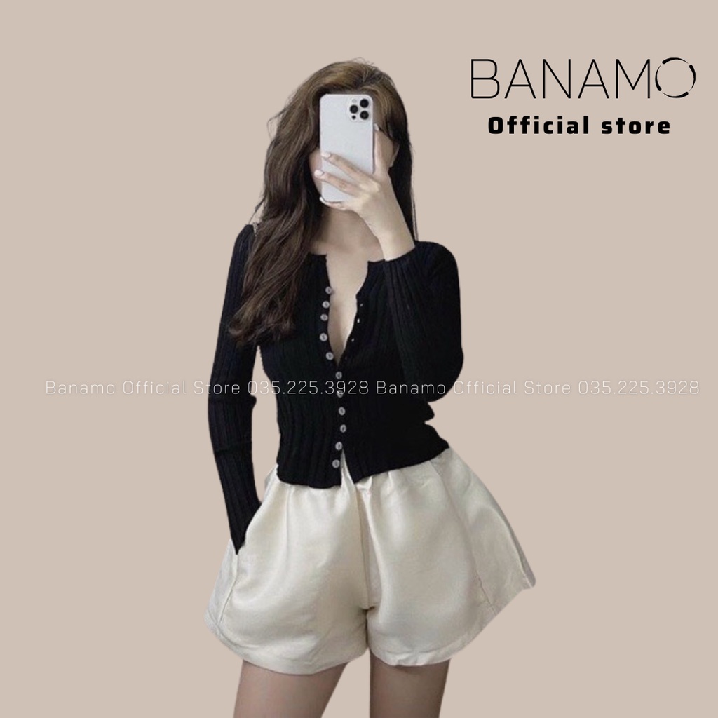 Áo len tăm 11 cúc dài tay nhiều màu thời trang Banamo Fashion 3423