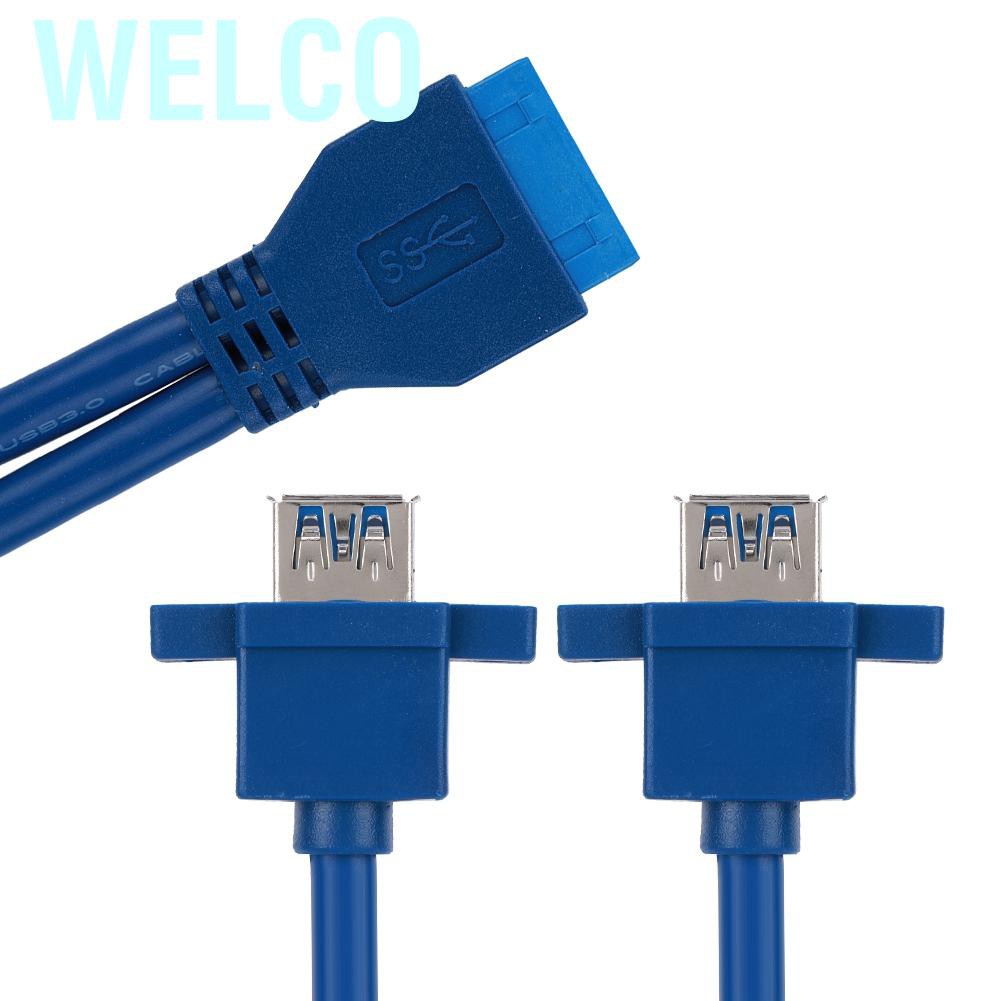 Cáp Mở Rộng Welco 0.3-0.8m 19 / 20 Pin Female Sang Dual Usb 3.0