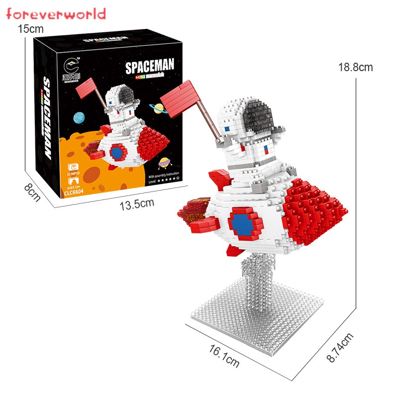 Bộ đồ chơi xếp hình phi hành gia có đèn LED phát sáng