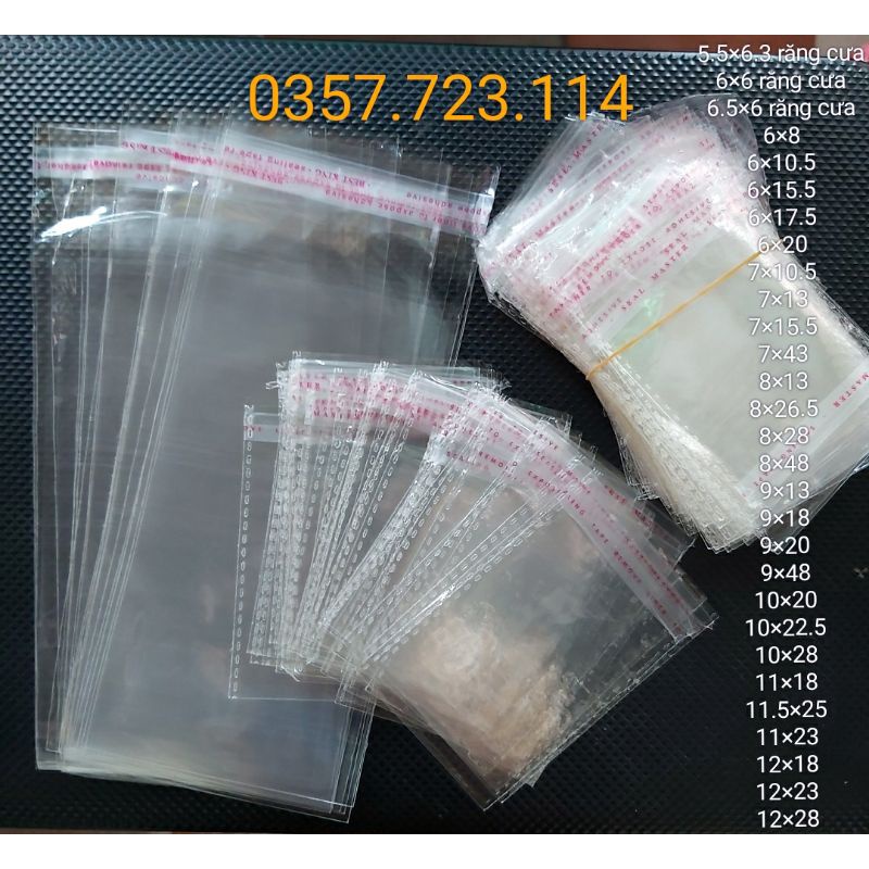 1 lạng túi bóng kính opp dán miệng