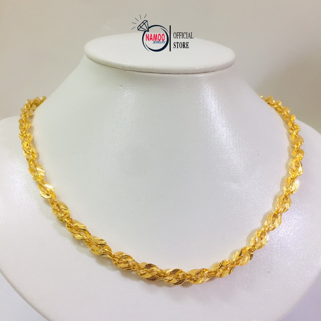 Dây Chuyền Trơn Nữ V016, Dây Bông Lớn Dài Dây 50cm