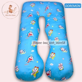 Gối ôm bà bầu chữ u cao cấp, vải cotton lụa hàn quốc