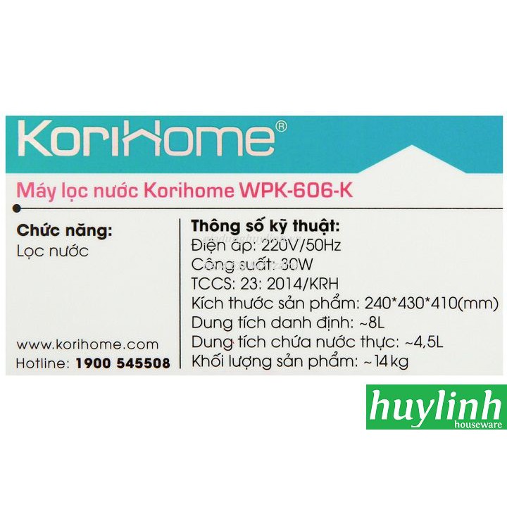 Máy lọc nước RO Hàn Quốc Korihome WPK-606