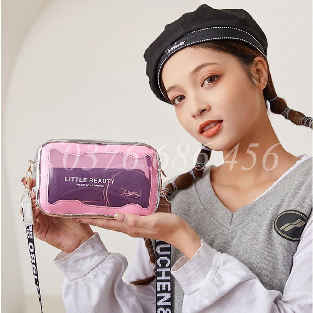 Túi đeo chéo trong suốt Little Beauty ⚡ FREE SHIP ⚡ Túi xách nữ trong suốt ngăn rộng