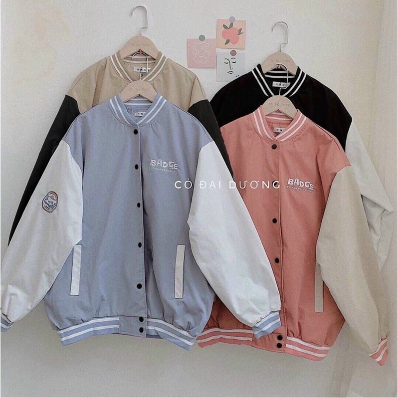 [Ảnh Thật]Áo Bomber Dù 2 lớp loại tốt thêu Babe - Form chuẩn Unisex Nam Nữ Couple
