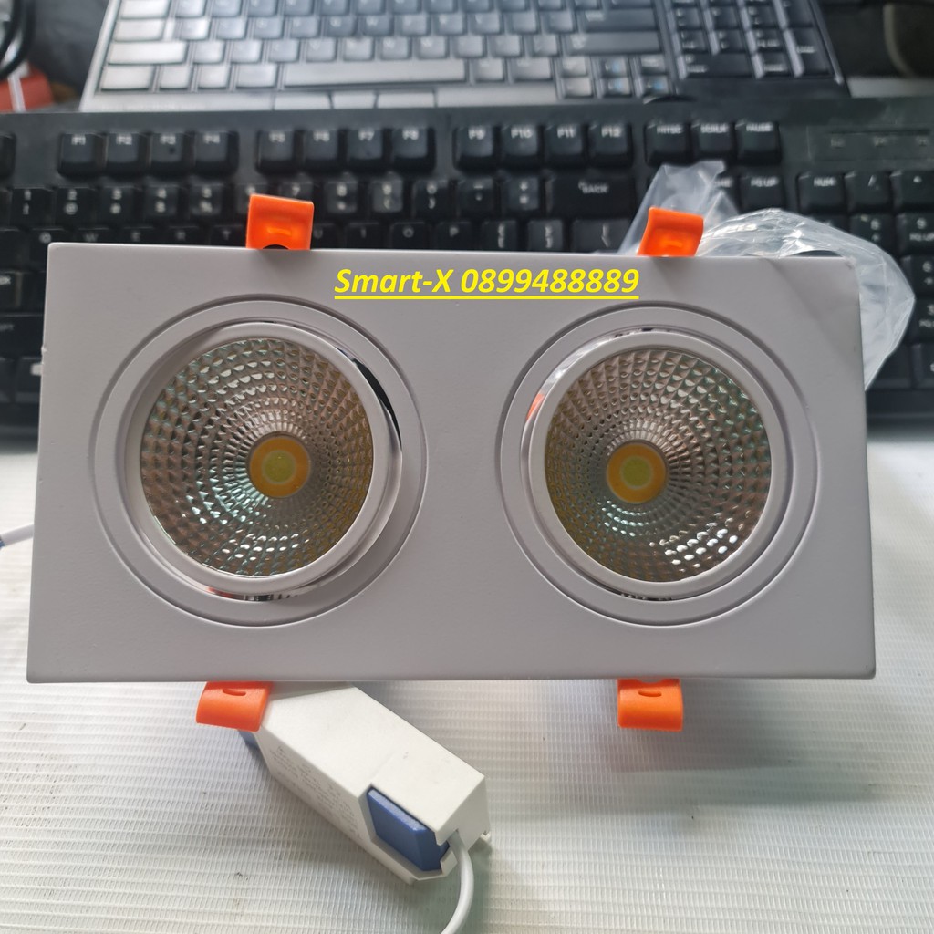 Đèn led đôi âm trần mắt trâu 7W hàng cao cấp ánh có thể chỉnh hướng ánh sáng chế độ 3 màu và 1 màu , bảo hành 2 năm