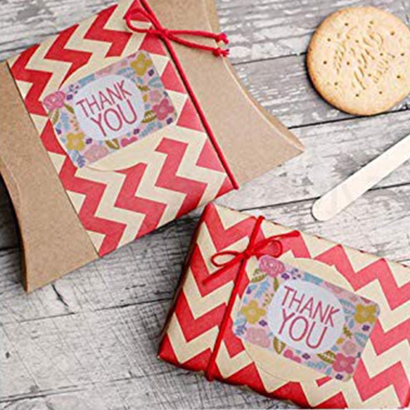 Set 50 Tờ Nhãn Dán Trang Trí Quà Tặng In Chữ Thank You Độc Đáo